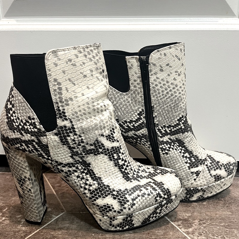 Snake Print Booties (WORN ONCE)